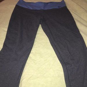 Grey and light blue Dri-Fit Nike Capri leggings